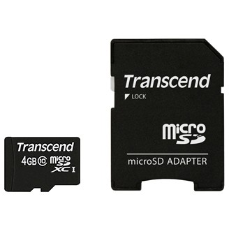 Kartë Memorie SD CARD 4GB Transcend Premium MicroSDHC 45MB/s +Adapter