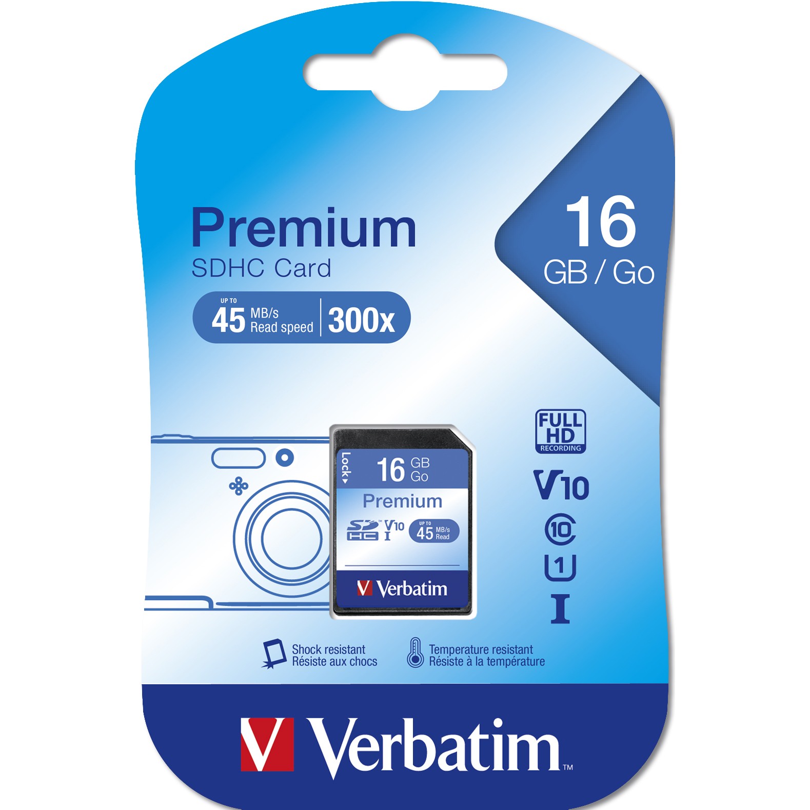 Kartë Memorie SD CARD 16GB Verbatim Premium HC 80MB/s - Figura 2