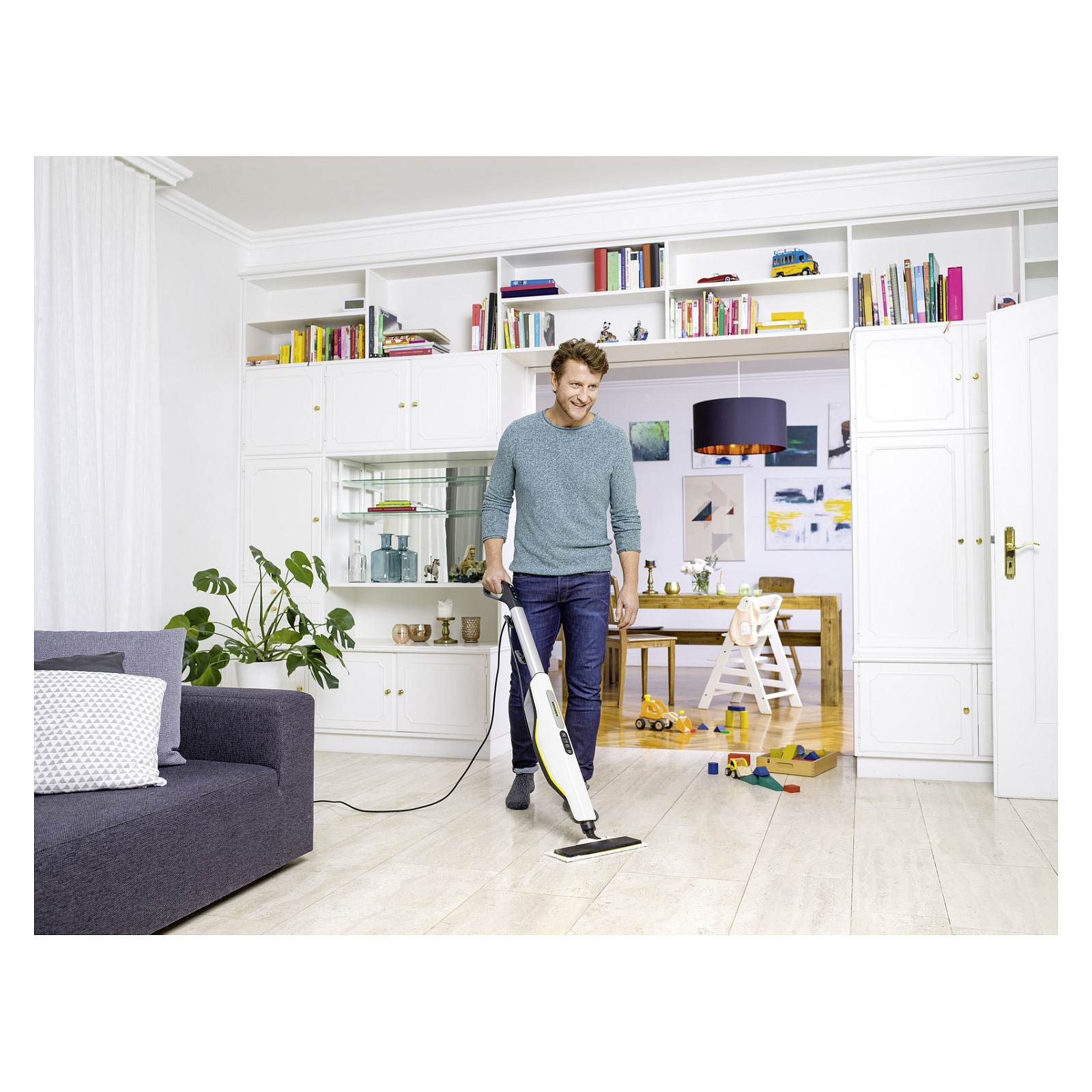 Mop me avull Kärcher SC 3 Upright Steam Mop 0.5L 1600W - Zezë / Bardhë - Figura 3