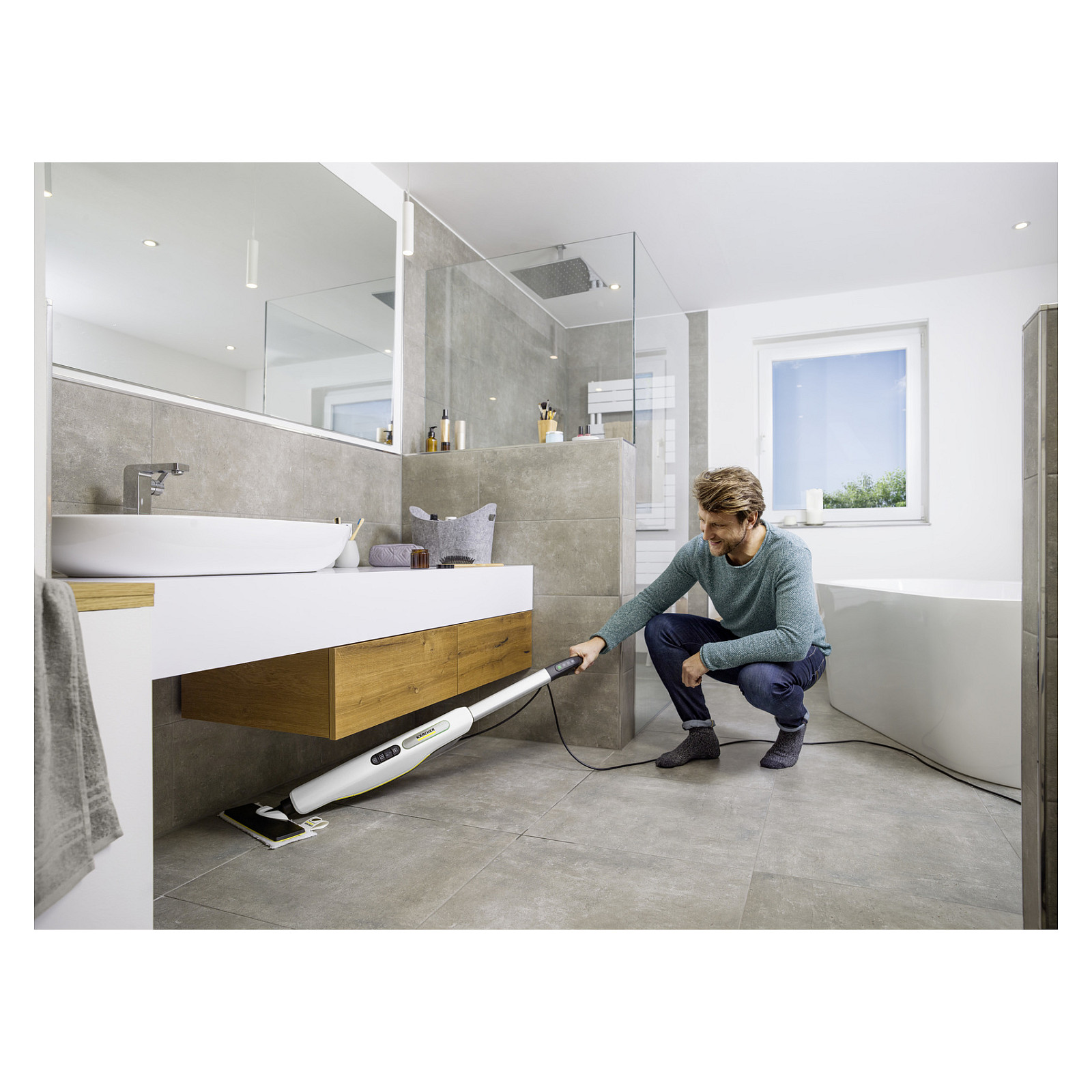 Mop me avull Kärcher SC 3 Upright Steam Mop 0.5L 1600W - Zezë / Bardhë - Figura 5