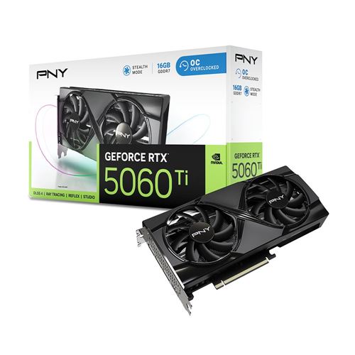 Kartelë Grafike Nvidia PNY RTX 5060 TI VERTO OC Dual Fan 16GB GDDR7 HDMI 3xDP