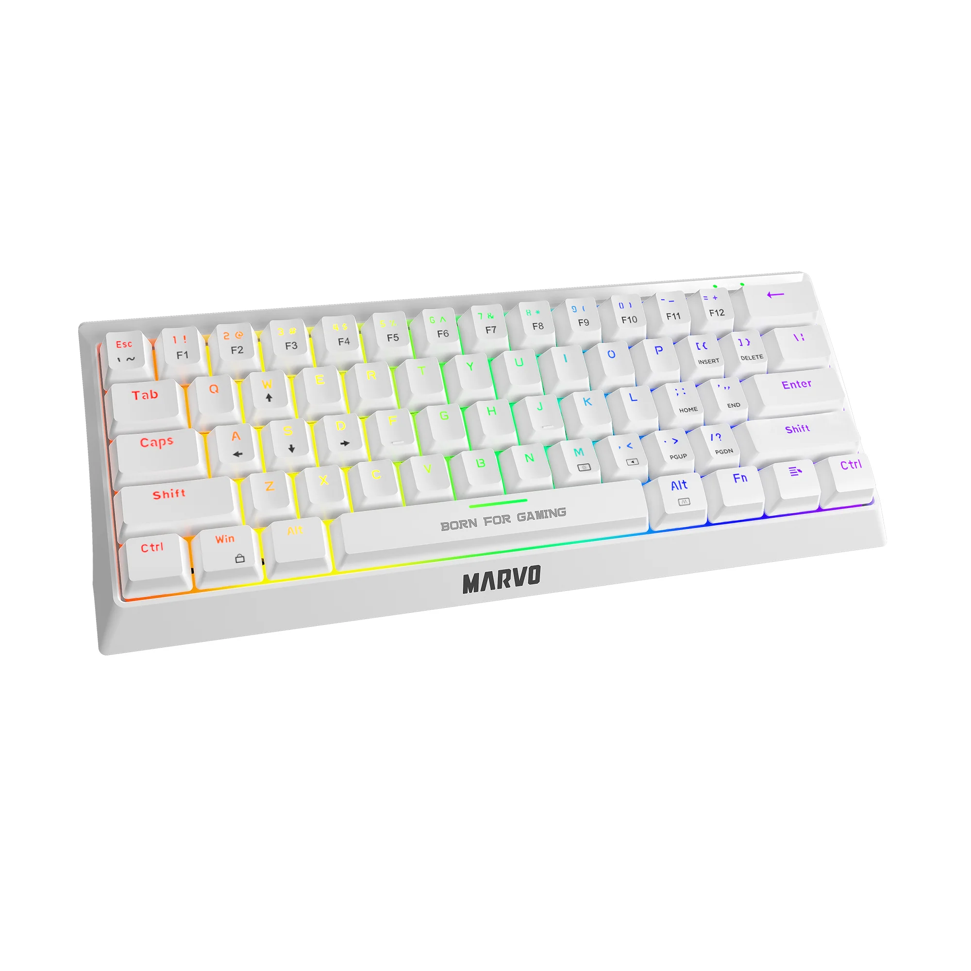 Tastierë Gaming MARVO KG962G WH / Mechanical / 61 Keys / USB-C / E bardhë - Figura 6