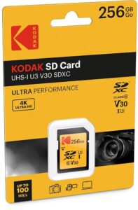 Kartë Memorie SD CARD Kodak 256GB UHS-I U3 V30 Ultra
