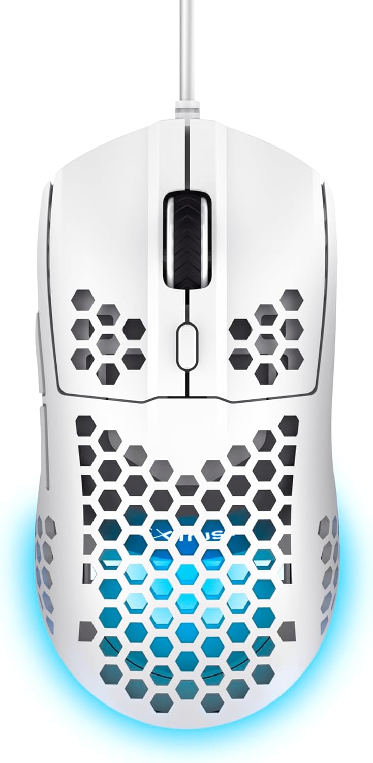 Mouse Gaming Trust GXT 928W / 6.400 dpi / optical / 6 buttons / RGB / I bardhë