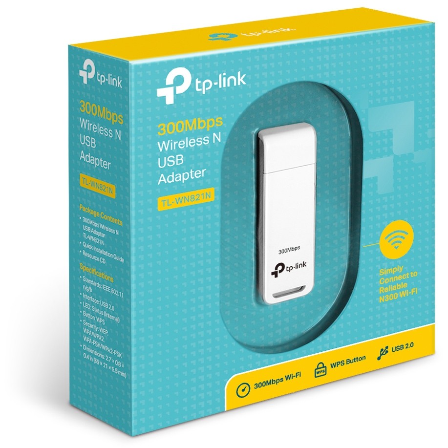 Karta të Rrjetit TP‑Link WN821N / 300 Mbps Wi‑Fi USB Adapter - Figura 3