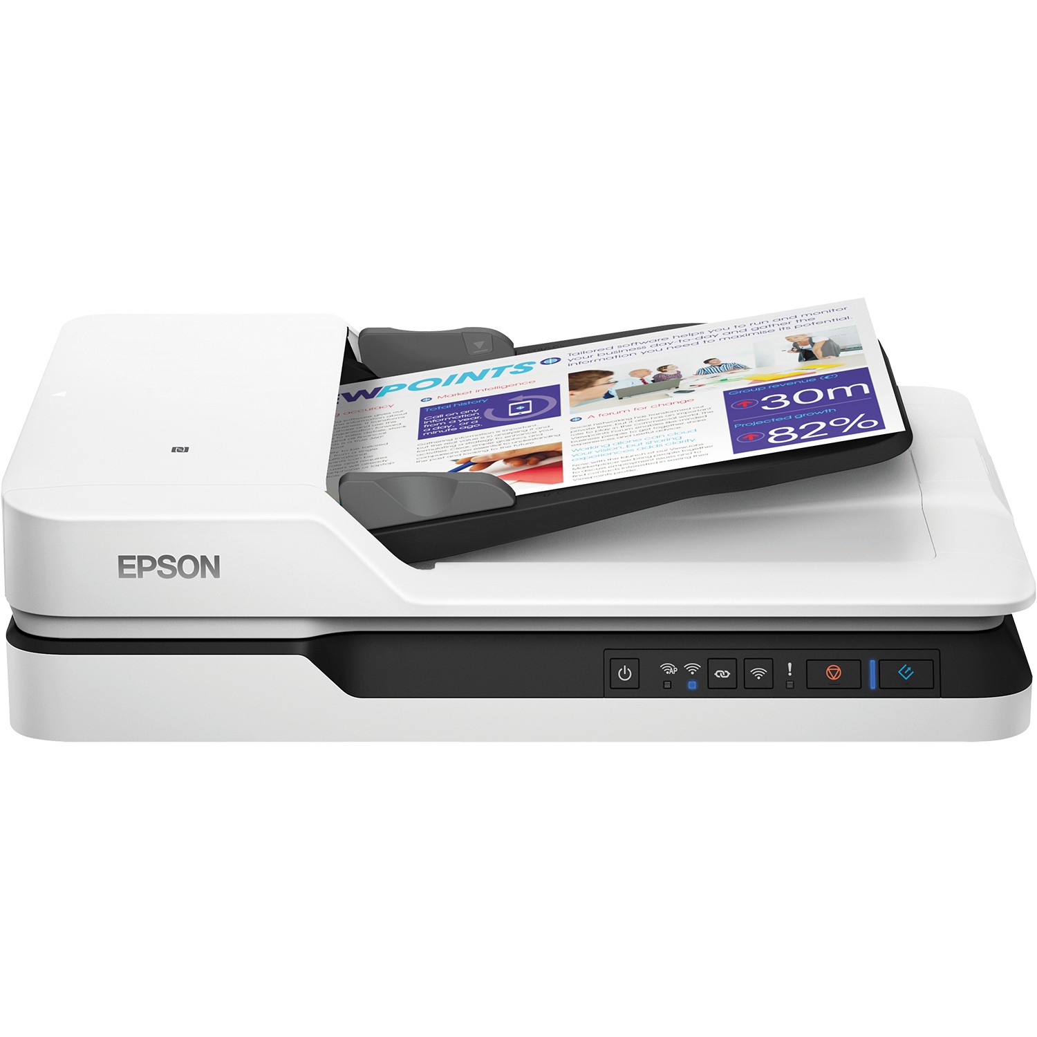 Skaner Epson WorkForce DS-1660W / A4 Document Scanner with ADF / Flatbed Wi-Fi - Bardhë