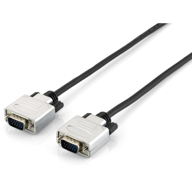 Kabllo VGA Equip HD15 M-M / 15m / 1024×768 / 60Hz / Zezë - Argjend