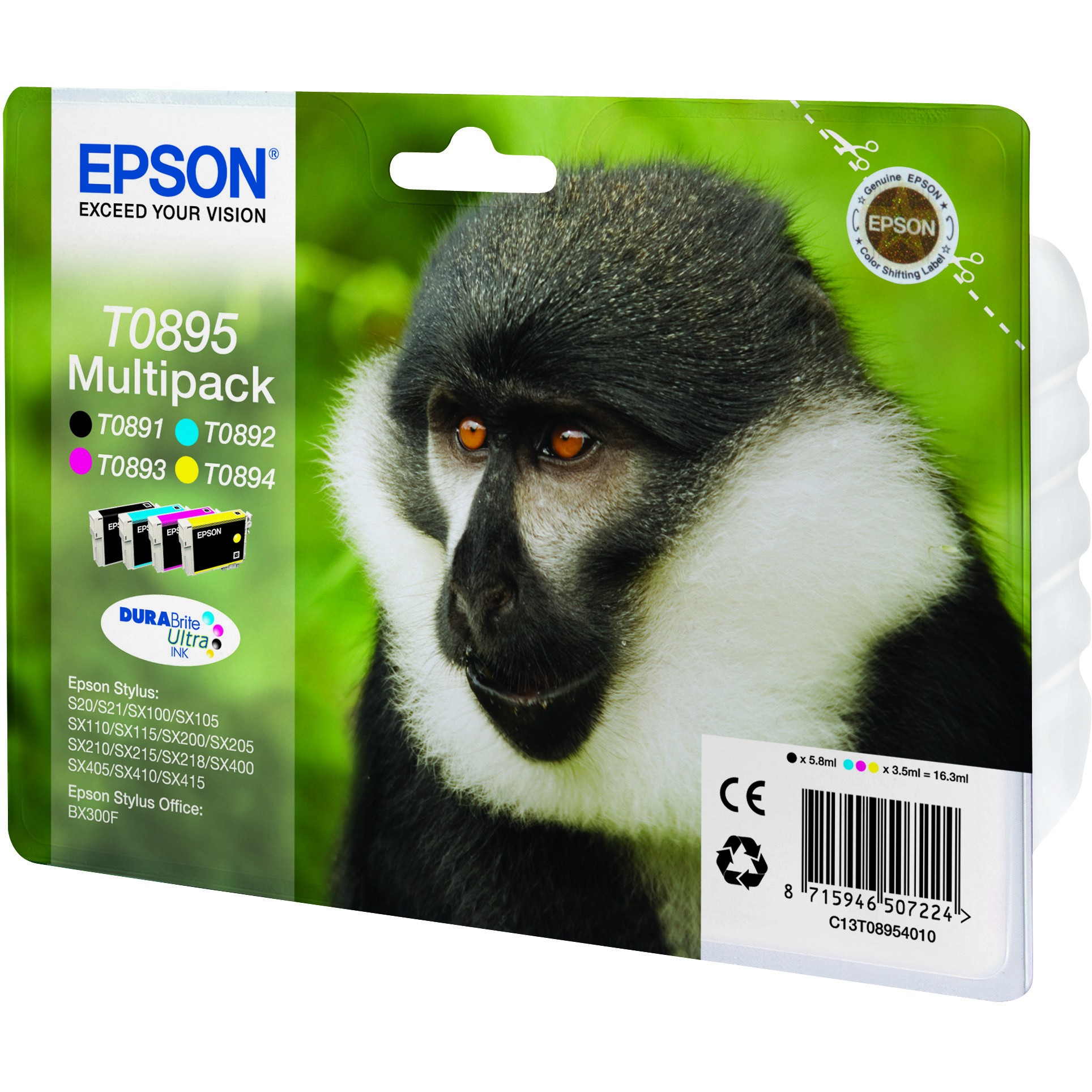 INK / Epson / T0895 / 4er Multipack – Blu-Rozë-Verdhë-Zezë - Figura 2