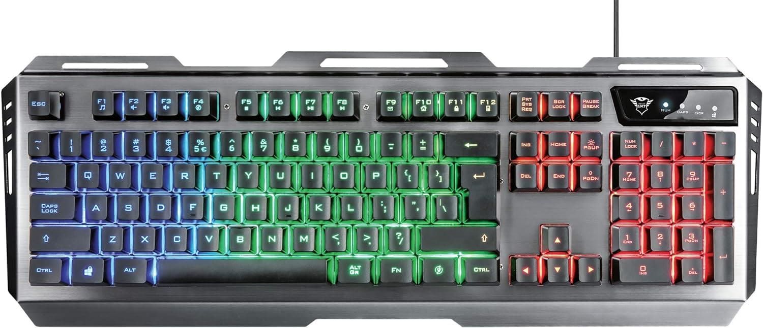 Tastierë dhe maus Gaming Trust GXT 845 Tural / QWERTZ / LED / Anti-Ghosting / 12 media keys / USB / E zezë + Maus Gaming Trust GXT 845 Tural / 1000-3200 DPI / 6 butona / 7 ngjyra / USB / I zi - Figura 3