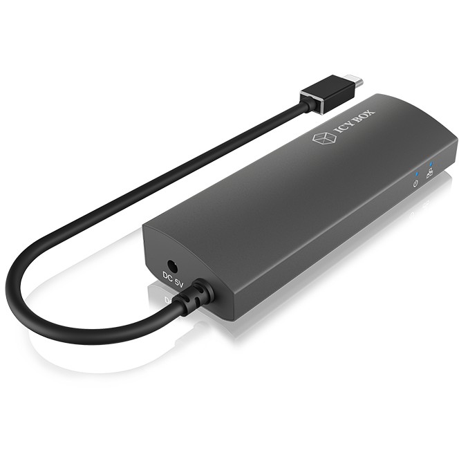 Hub ICY BOX IB-HUB1406-C USB-C 4 porte 3xUSB 3.0, 1xGigabit LAN - Figura 4