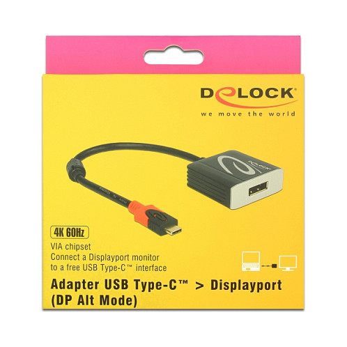 Adapter USB-C to DisplayPort DeLOCK (ST-BU) / 4K 60Hz – Zezë - Figura 2