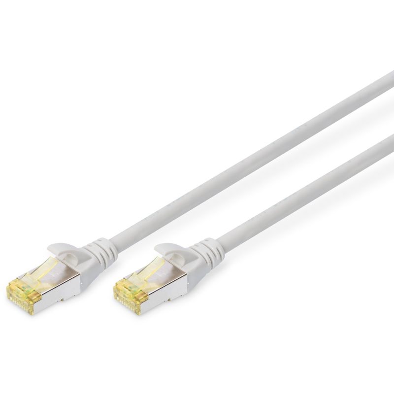Kabllo për rrjet DIGITUS / Patch Cable / Cat6a / S/FTP / 2xRJ45 / 0.25m – Gri