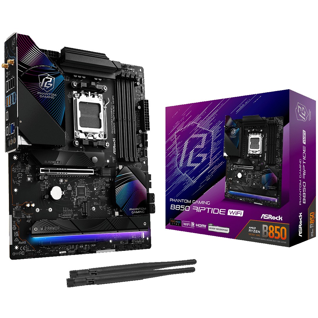 Pllakë Amë AMD AM5 ASROCK B850 Riptide WiFi / DDR5 / ATX / HDMI
