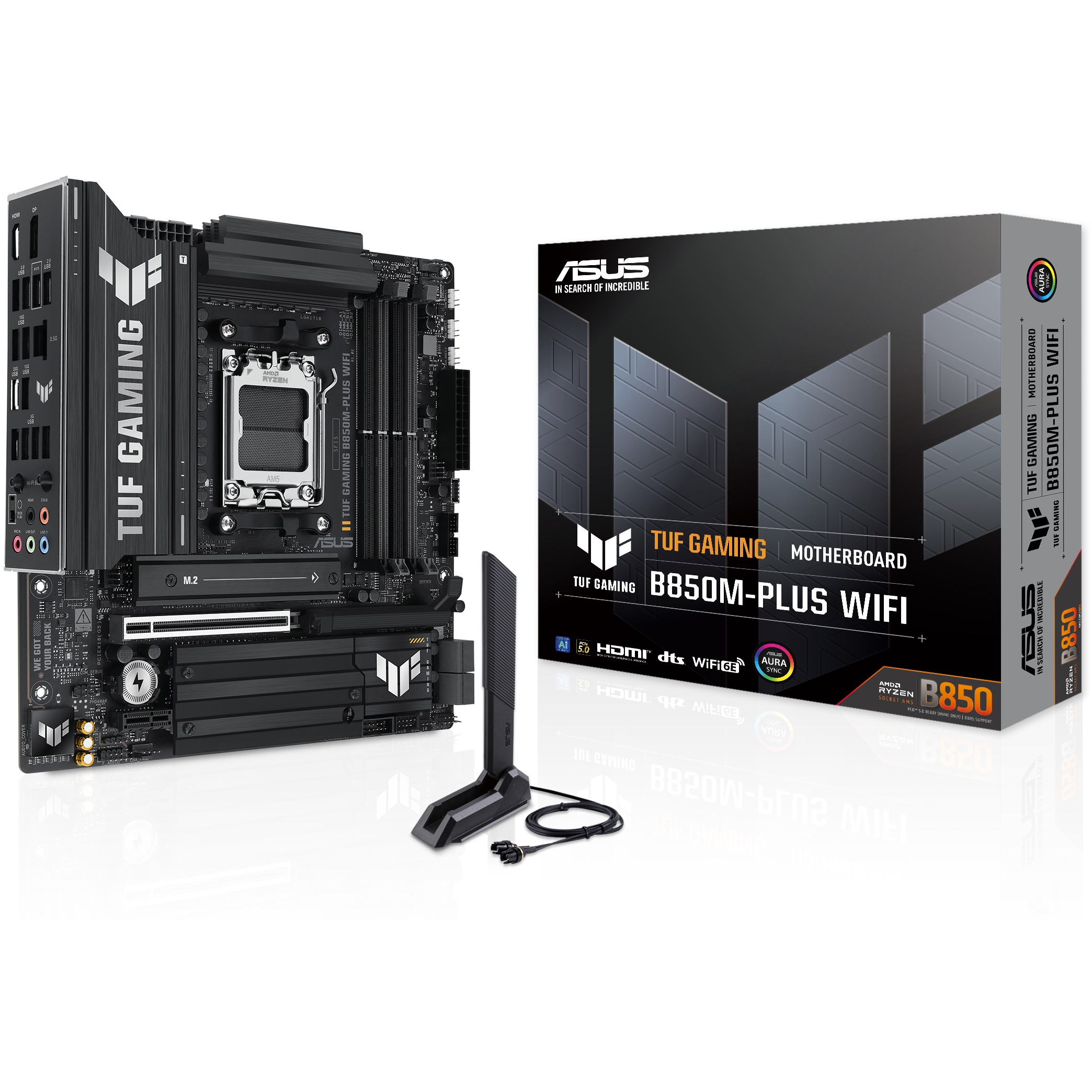 Pllakë Amë AMD AM5 ASUS TUF B850M-PLUS WIFI / DDR5 / HDMI+DP