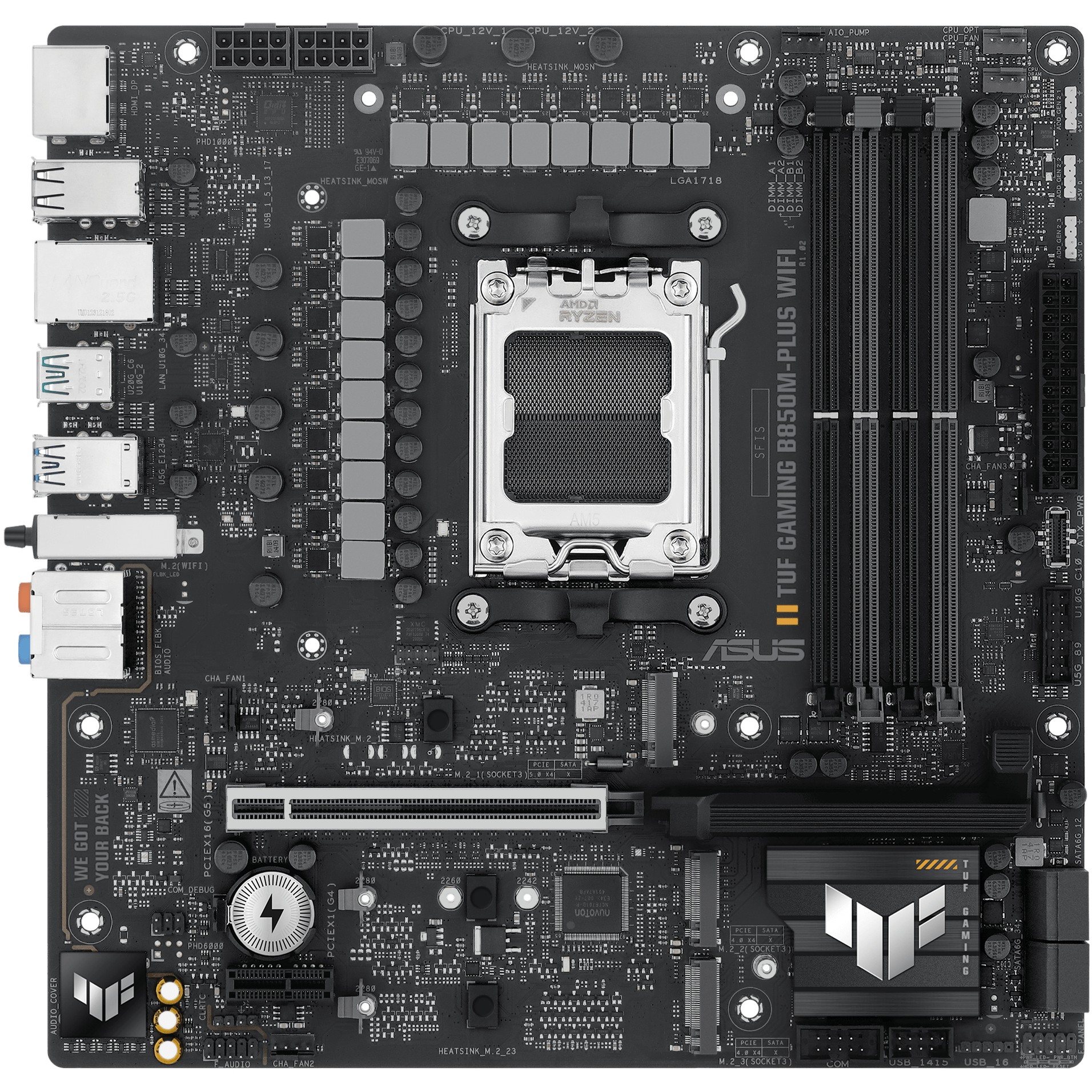 Pllakë Amë AMD AM5 ASUS TUF B850M-PLUS WIFI / DDR5 / HDMI+DP - Figura 2