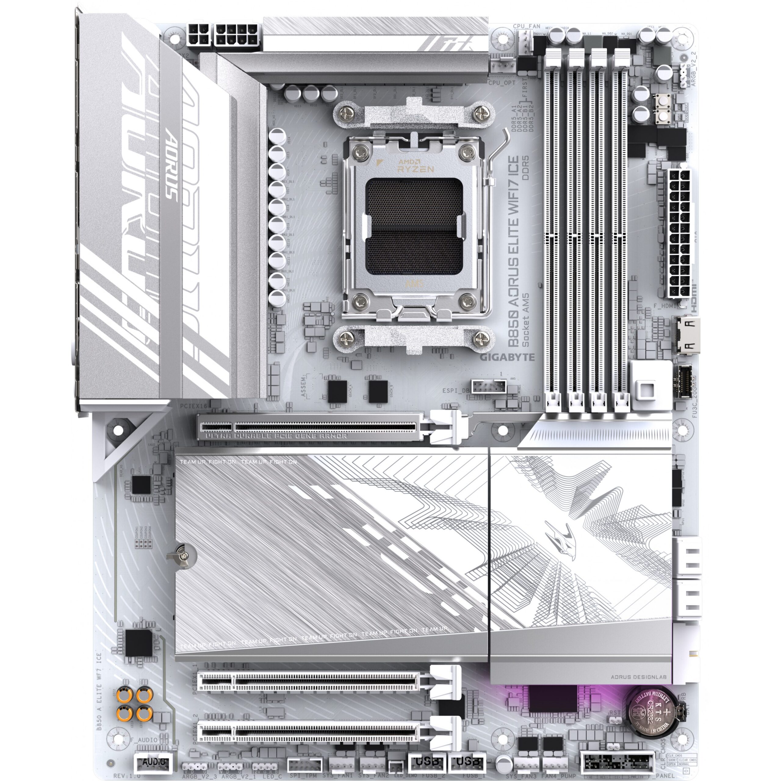 Pllakë Amë AMD AM5 Gigabyte B850 AORUS ELITE WF7 ICE / DDR5 / HDMI+DP - Figura 2