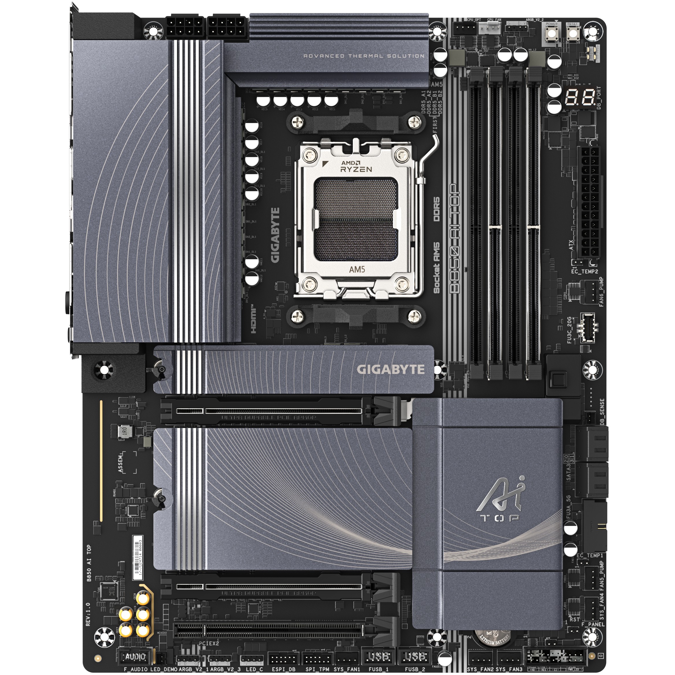 Pllakë Amë GIGA B850 AI TOP AM5/DDR5/µATX - Figura 2