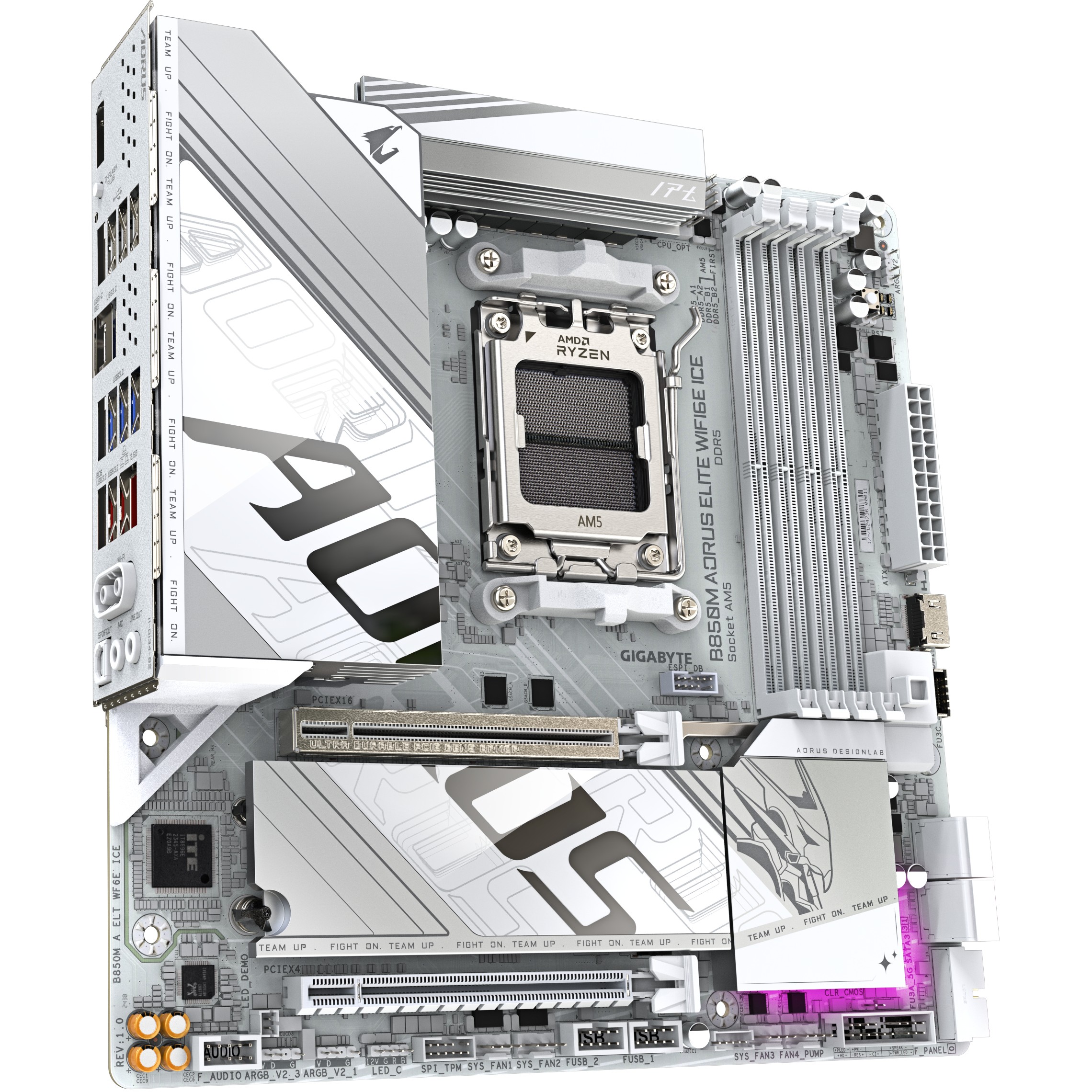 Pllakë Amë AMD AM5 Gigabyte B850M AORUS ELITE WF6E ICE / DDR5 / HDMI+DP - Figura 3