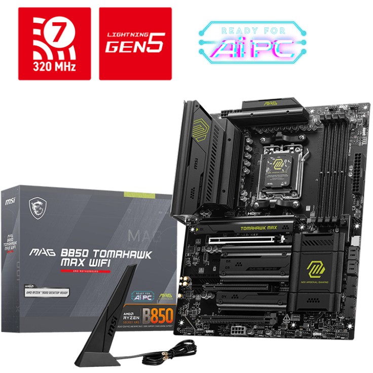 Pllakë amë AMD AM5 MSI MAG B850 TOMAHAWK MAX WIFI