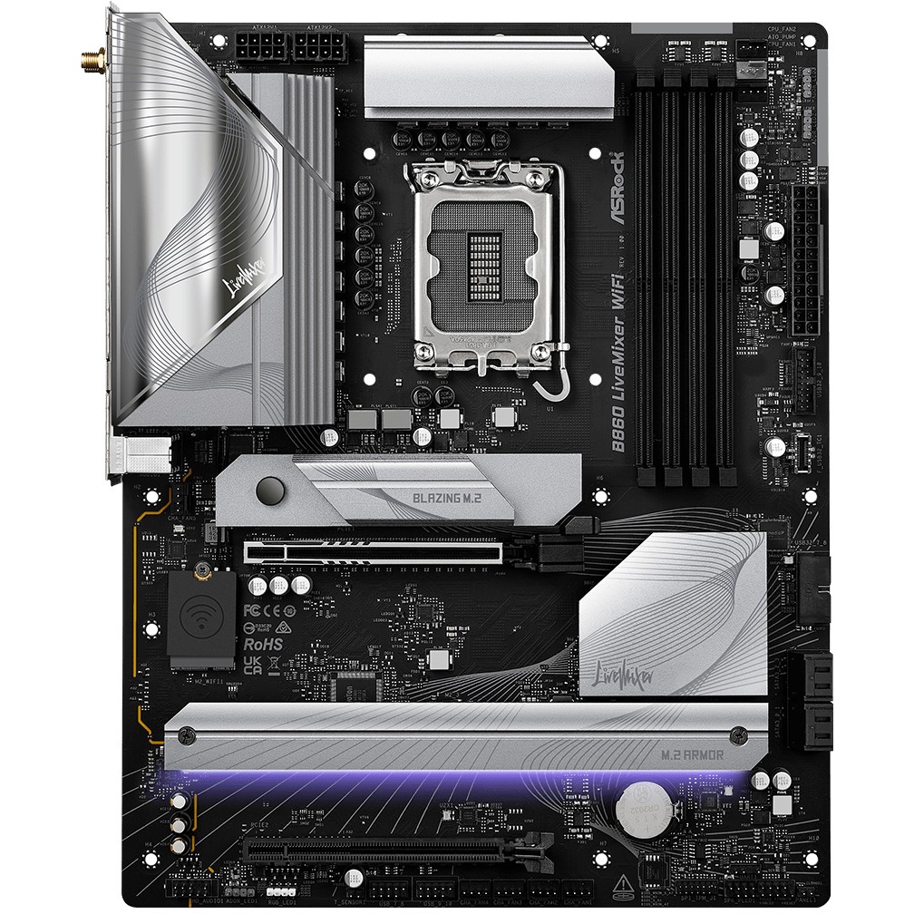 Pllakë Amë MB Intel LGA1851 ASROCK B860 LiveMixer WiFi DDR5 - Figura 3