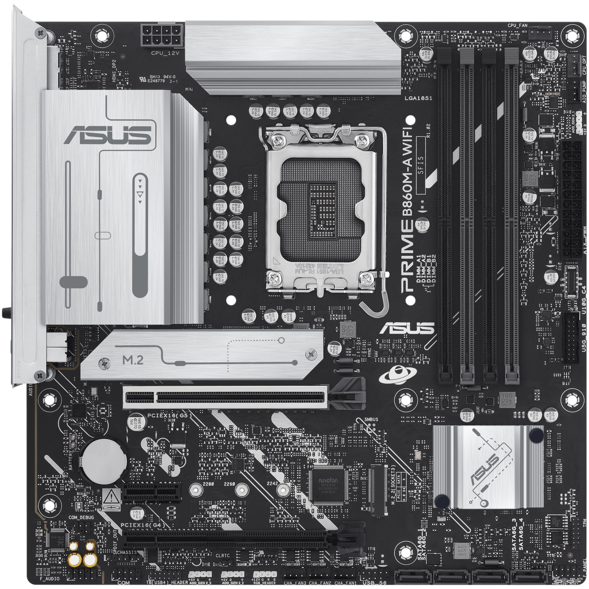 Pllakë Amë MB Intel LGA1851 ASUS PRIME B860M-A WIFI DDR5 - Figura 2