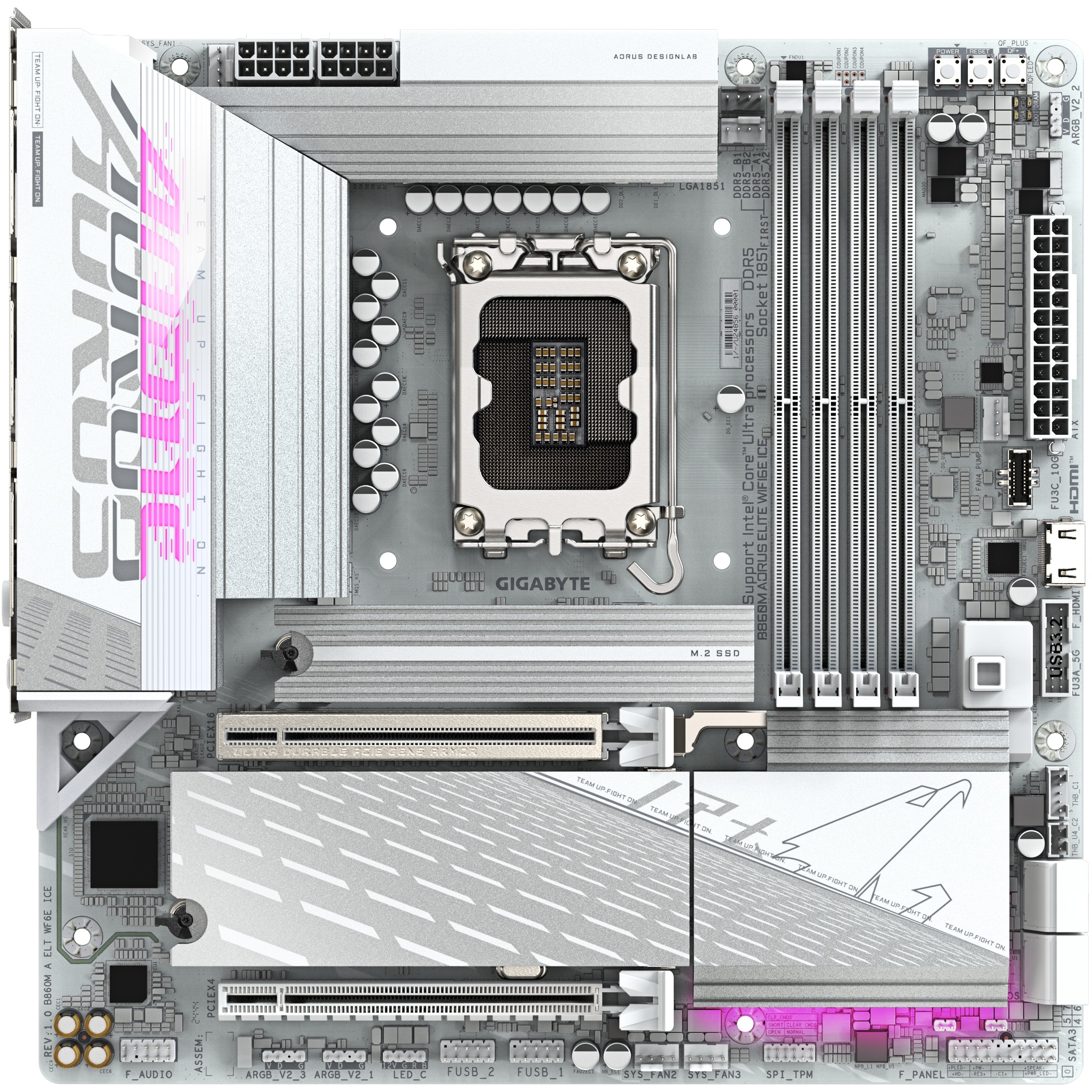 Pllakë Amë MB Intel LGA1851 Gigabyte B860M AORUS ELITE WF6E ICE DDR5 - Figura 2
