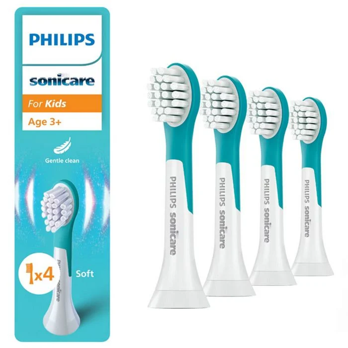 Kokë furçash zëvendësuese Philips Sonicare For Kids 3+ / HX6034/90 / 4‑Pack – Blu / Bardhë