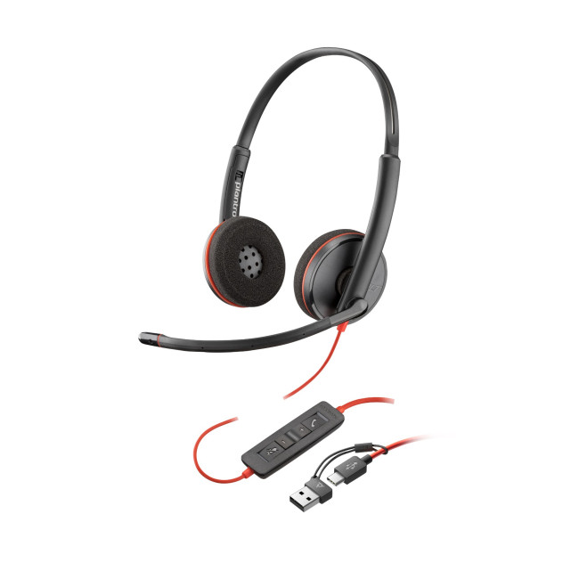 Kufje me Kabllo Poly Blackwire 3220 – Zezë