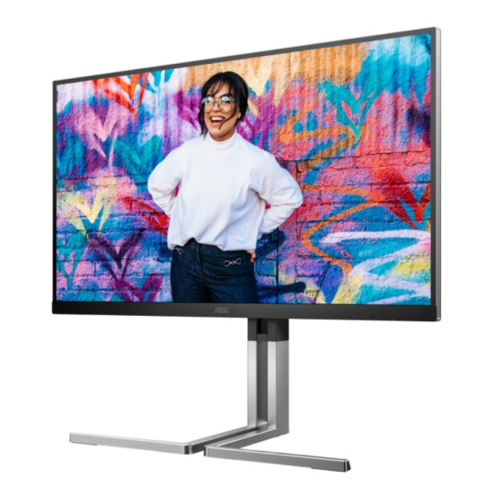 Monitor AOC Graphic Pro Q27U3CV / 27"/ 4K Ultra HD IPS / LCD / 75Hz / 4ms / HDMI + DisplayPort + HDCP + USB - Zezë/Argjend - Figura 2