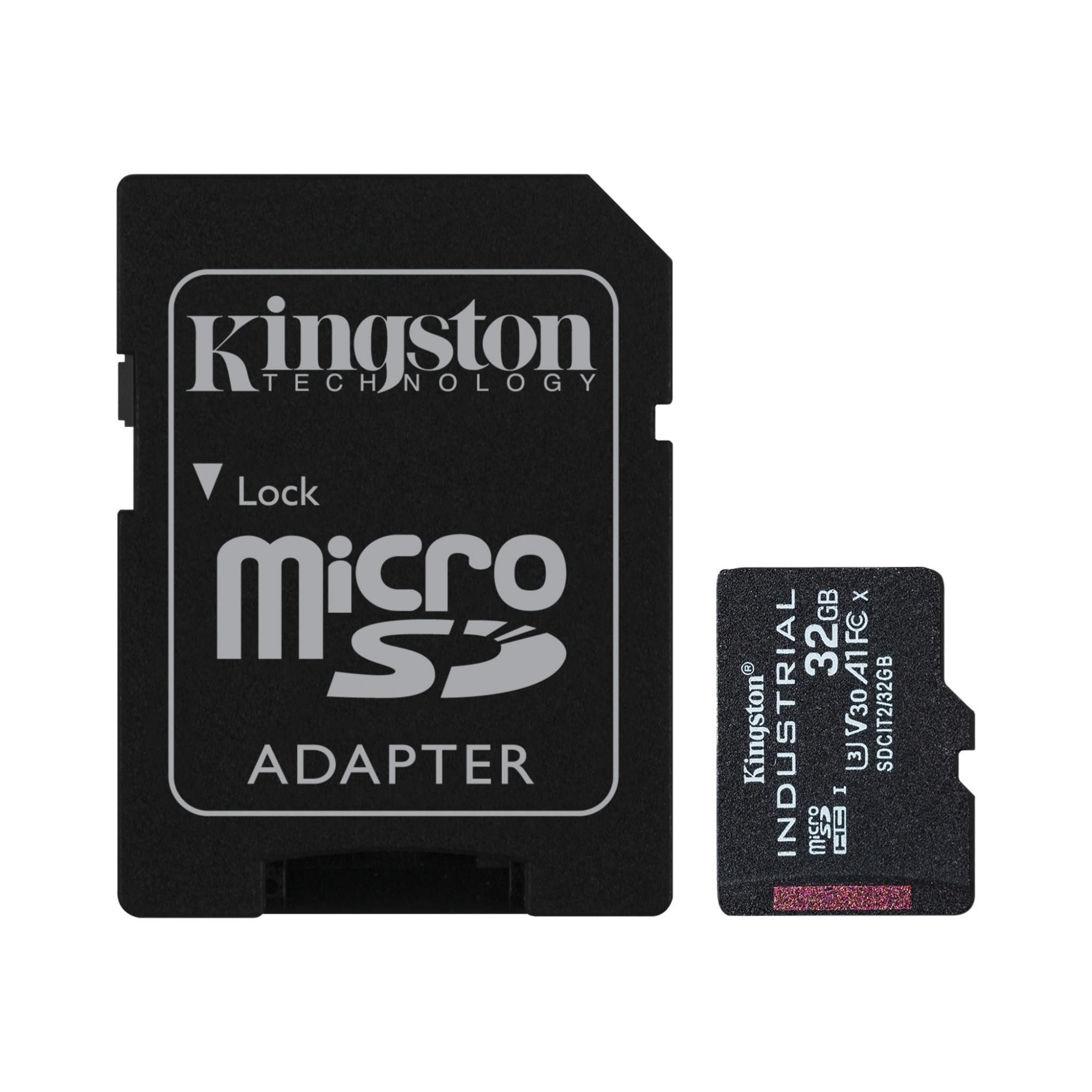 Kartë Memorie SD CARD 32GB Kingston Industrial microSDHC 100MB/s +Adapter