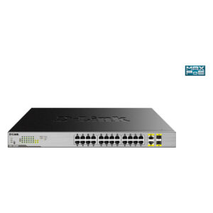 D-Link DGS-1026MP 26-Port Gigabit PoE+ Switch 370W me 2x SFP Uplink Rackmount Managed-Like Unmanaged Switch