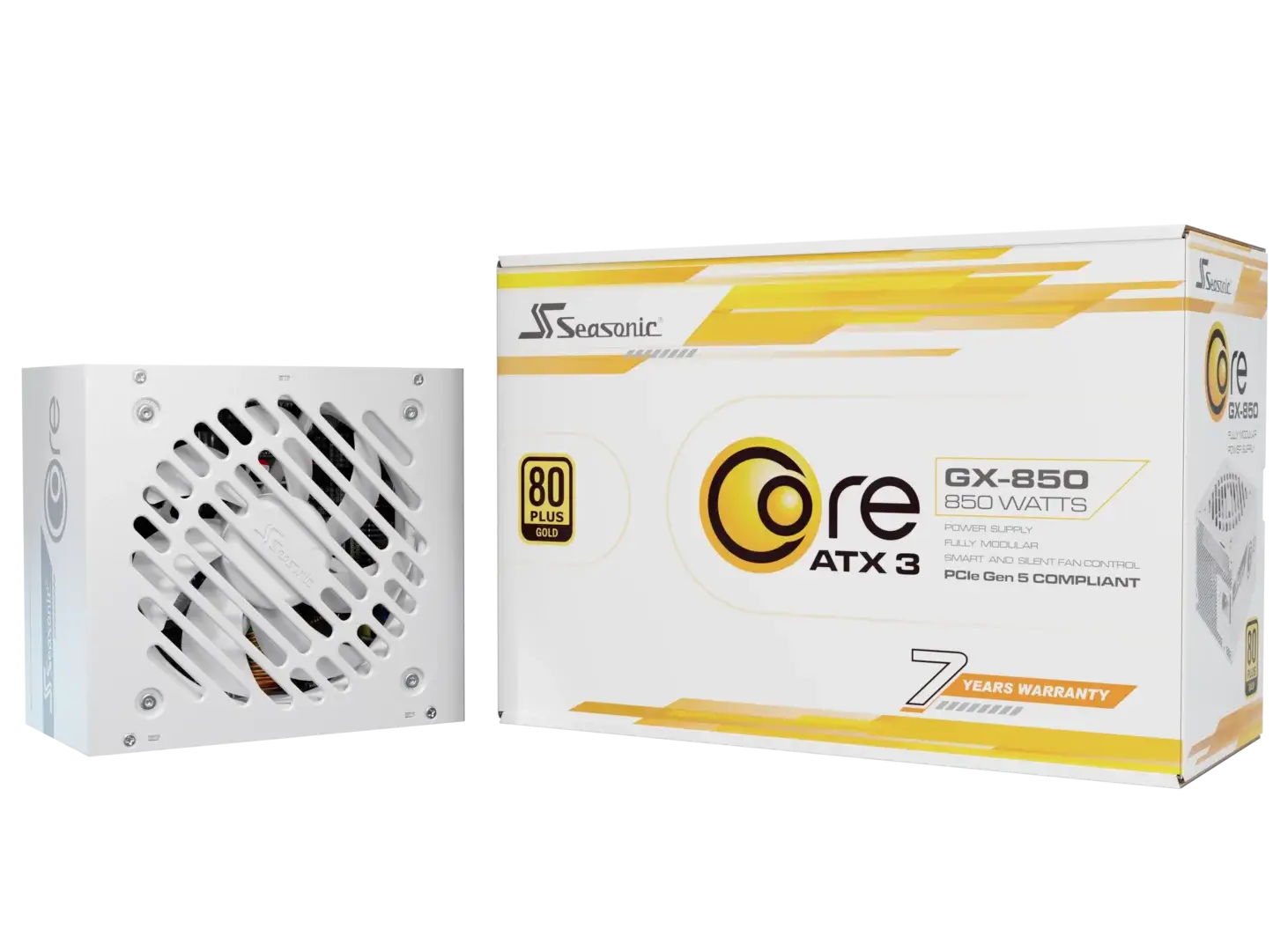 Furnizues Energjie 850W Seasonic Core GX-850-V2-E bardhë cable management