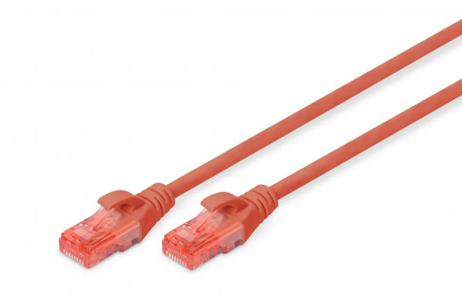 Kabllo për Rrjet DIGITUS Patch Cable Cat6 U/UTP 2xRJ45 0.5 m LSZH - Kuqe