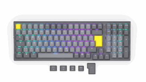 Tastierë Gaming ENDORFY Celeris 1800 Wired & Wireless / Yellow Switches / German Layout - Gri