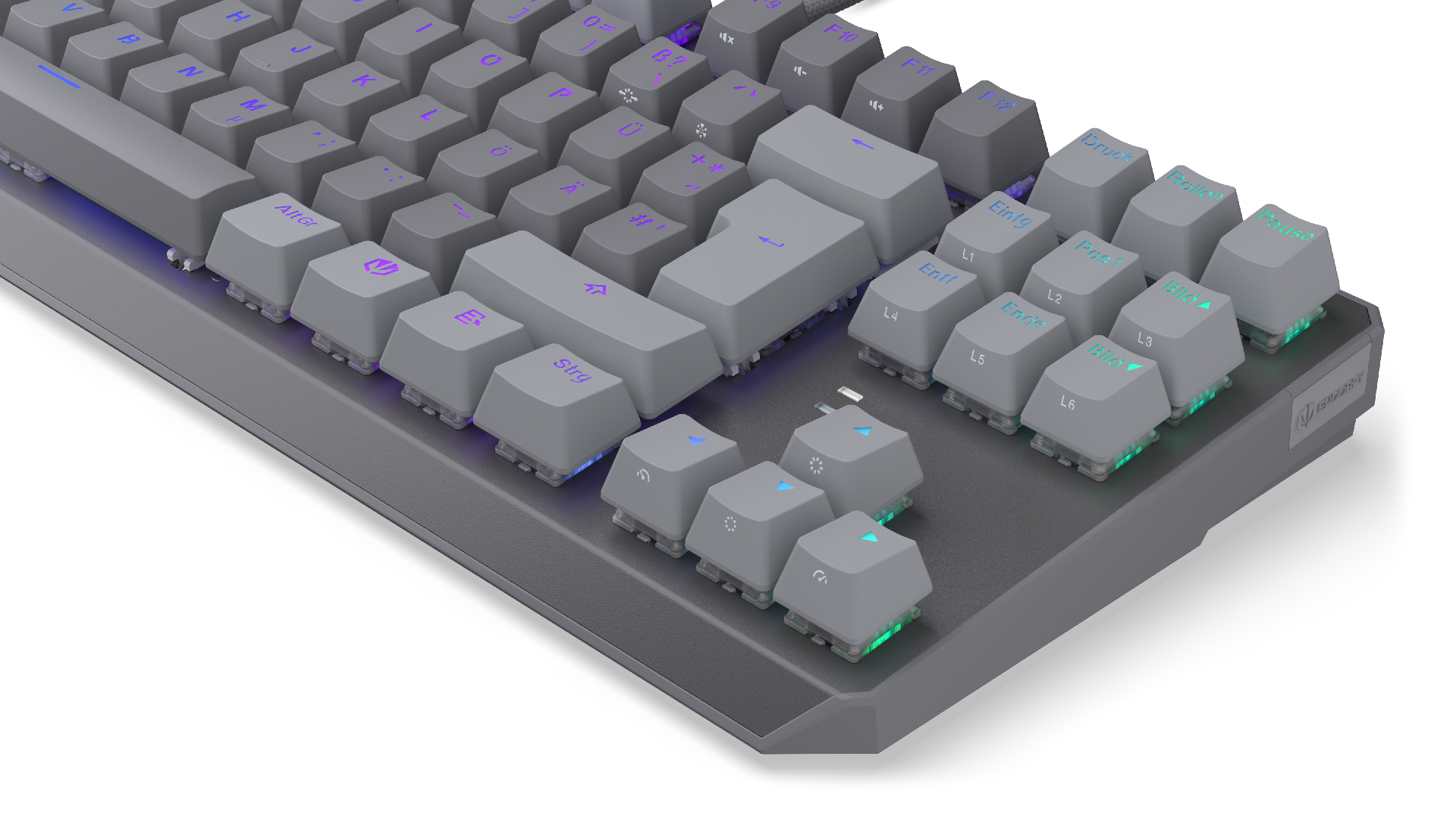 Tastierë Gaming ENDORFY Thock V2 TKL Red Switches / German Language - Gri - Figura 3