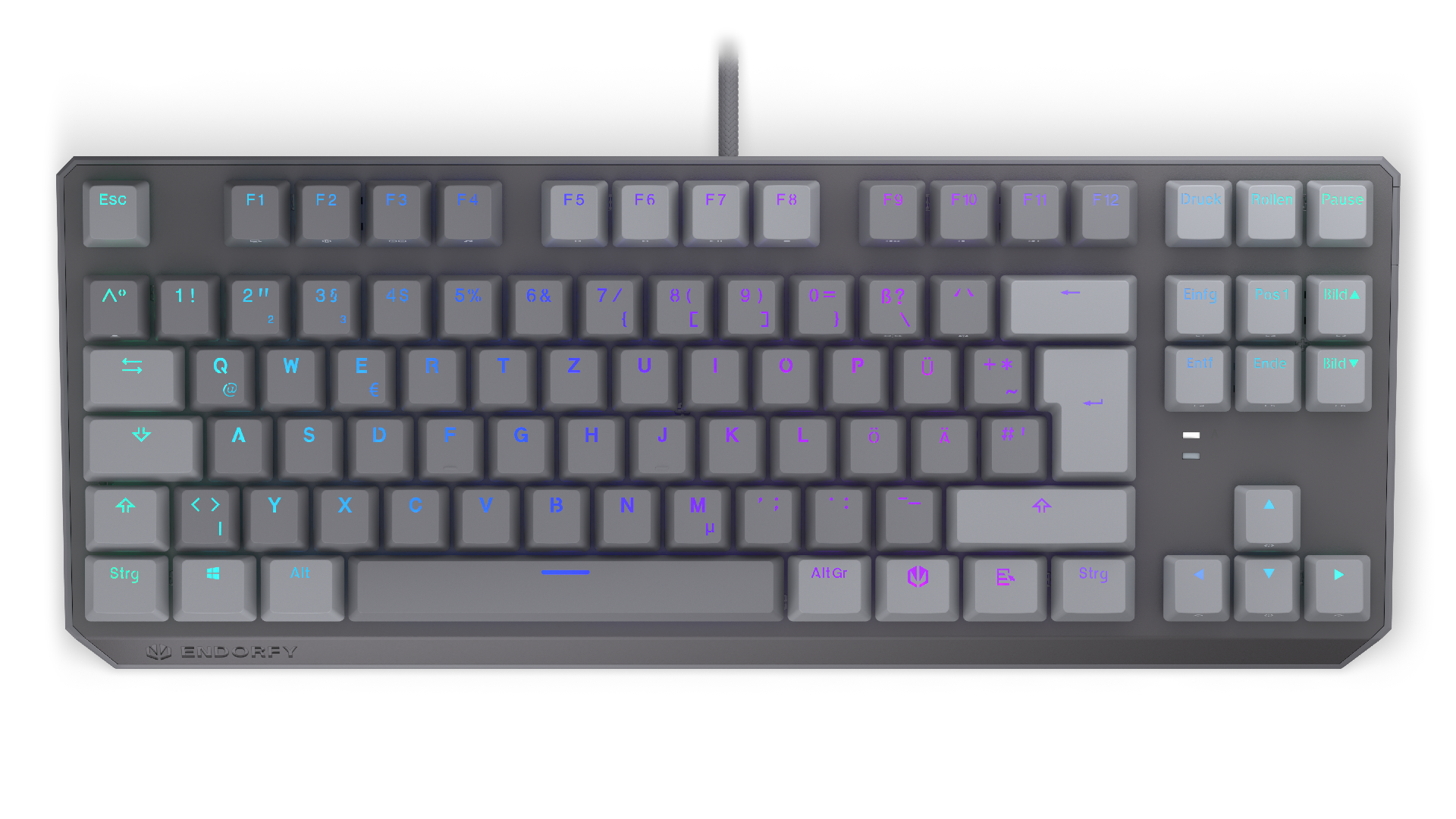 Tastierë Gaming ENDORFY Thock V2 TKL Red Switches / German Language - Gri - Figura 2