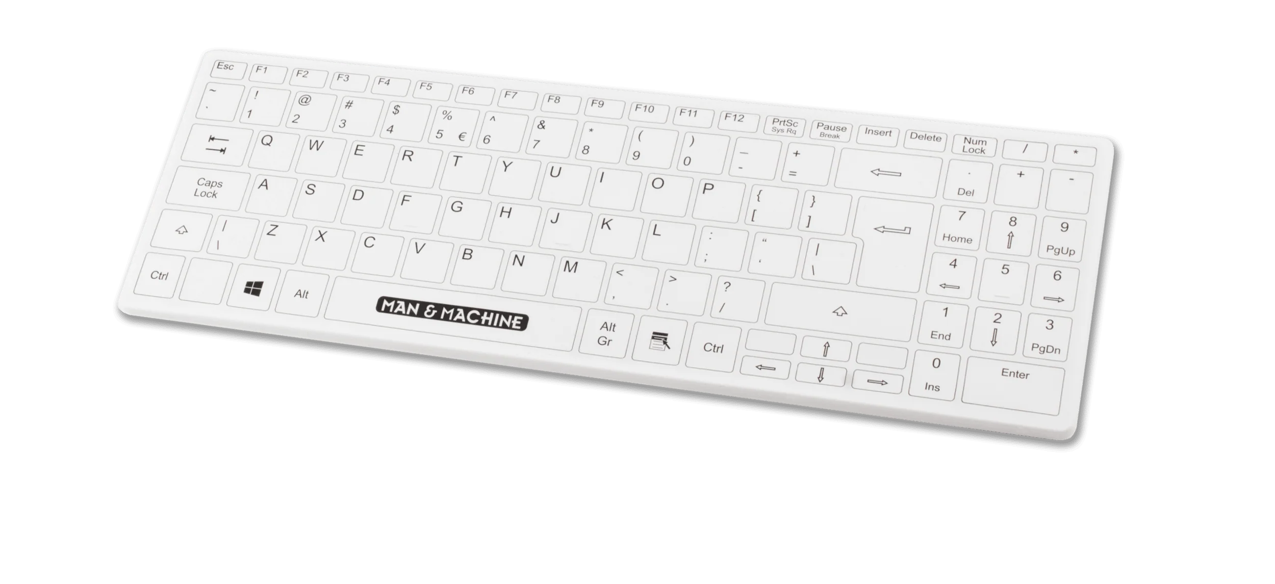 Tastierë me kabllo Man & Machine It’s Cool Keyboard / Hygienic Silicone / German Layout - Bardhë