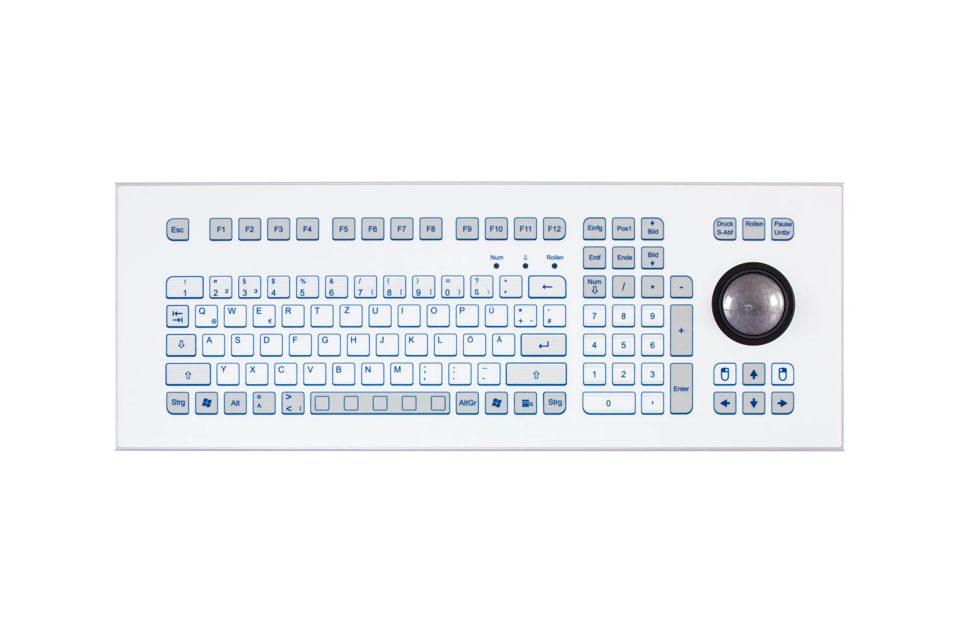 Tastierë me kabllo GETT IndoDur me trackball / DE Layout - Zezë