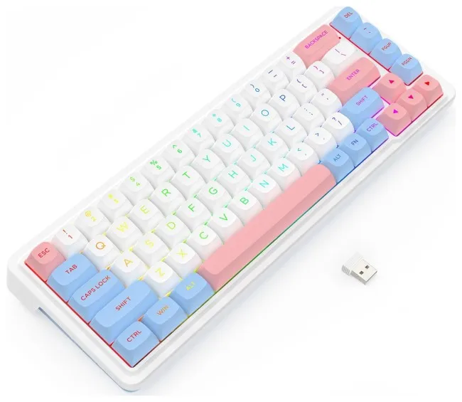 Tastierë Gaming Redragon NOVA K709WBP-RGB-PRO / USB-C, Bluetooth, 2.4 GHz Wireless - bardh/blu/pink - Figura 4