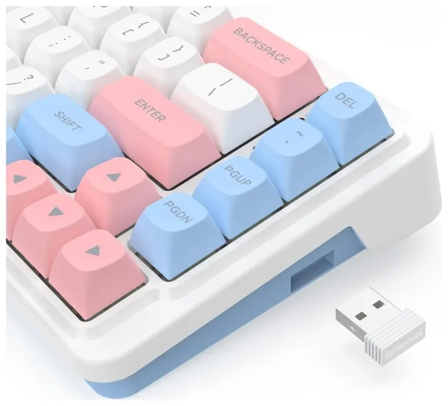Tastierë Gaming Redragon NOVA K709WBP-RGB-PRO / USB-C, Bluetooth, 2.4 GHz Wireless - bardh/blu/pink - Figura 5