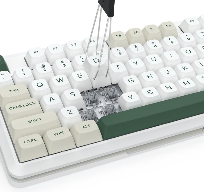 Tastierë Gaming Redragon K734WCG RGB Pro Wildslash / Wired&Wireless / QWERTY - Bardhë/Gjelbër - Figura 6