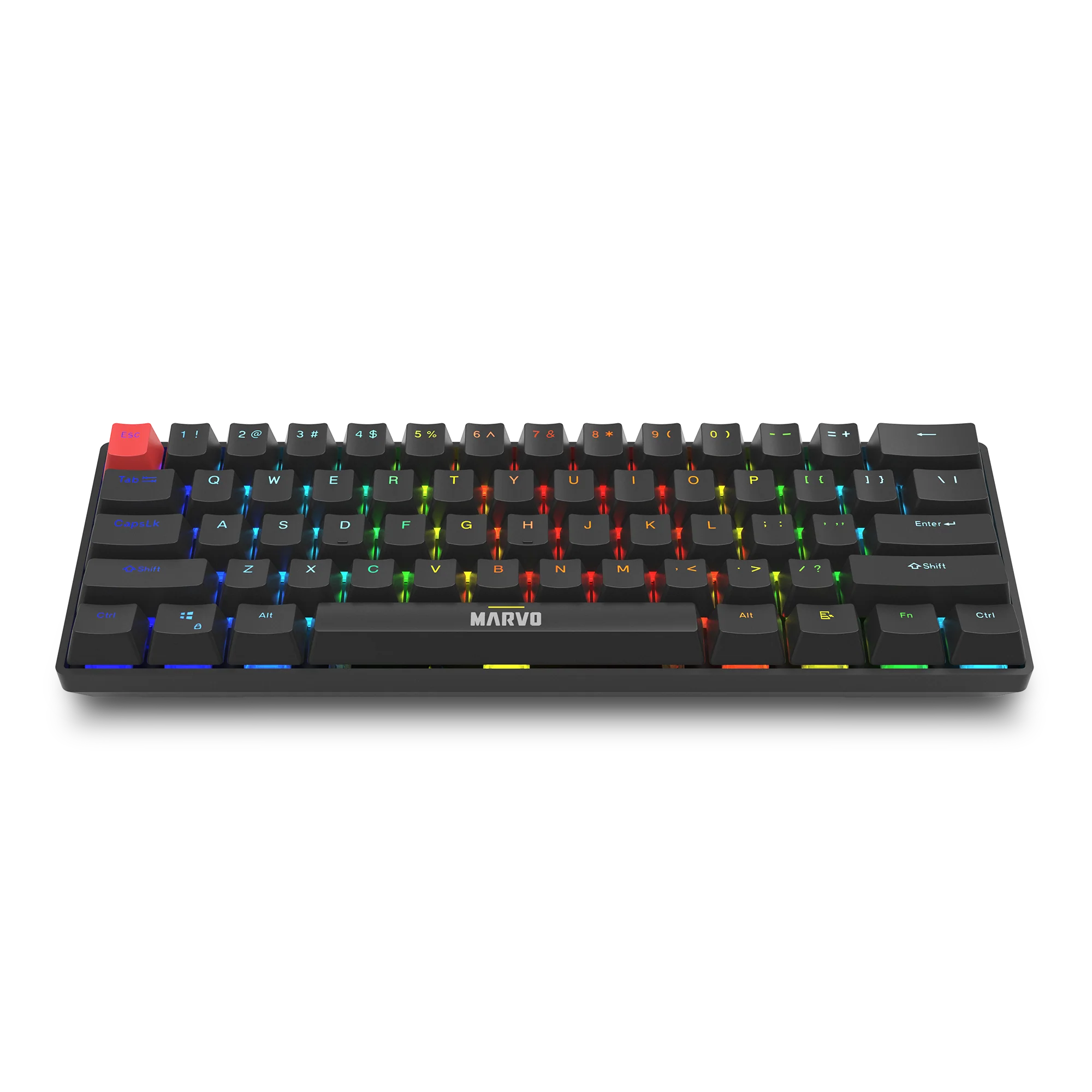 Tastierë Gaming MARVO KG933G EN Wired / Mechanical / 61 Keys / 5 color backlight / USB-C / UK Layout- Zezë - Figura 2