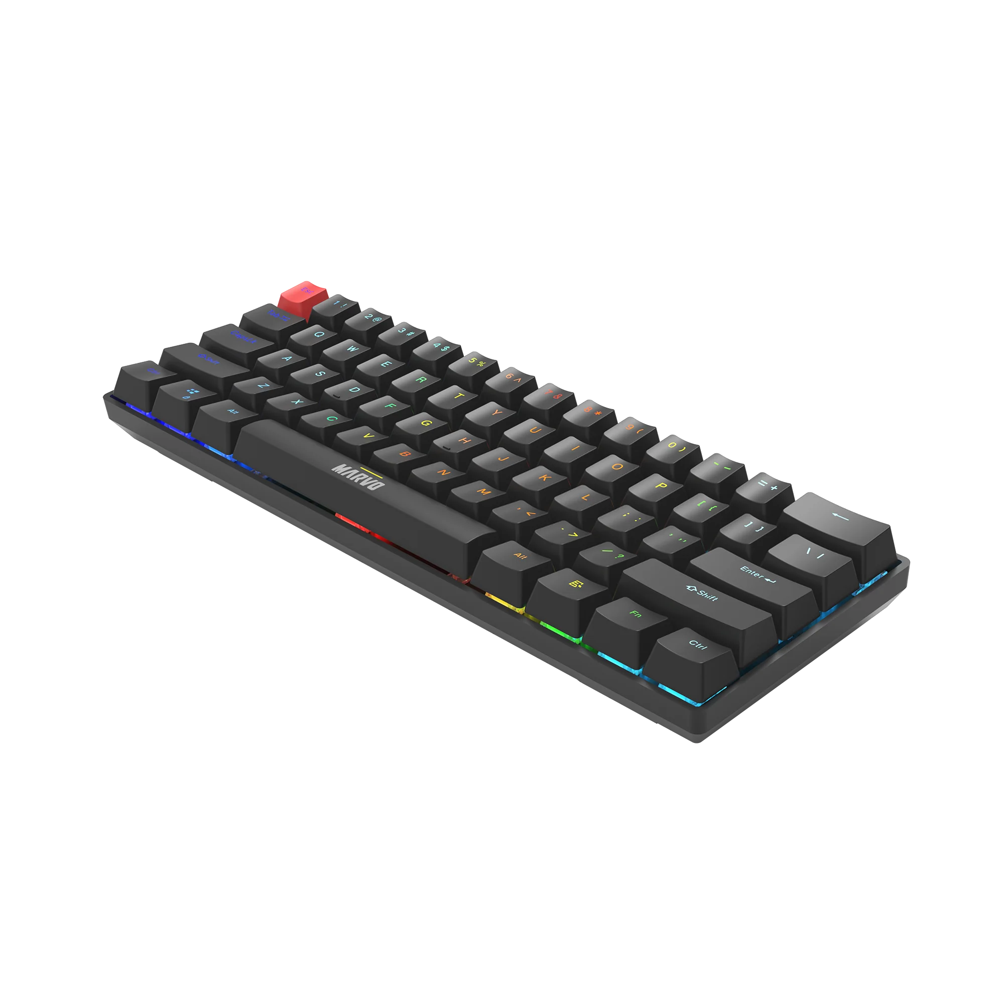 Tastierë Gaming MARVO KG933G EN Wired / Mechanical / 61 Keys / 5 color backlight / USB-C / UK Layout- Zezë - Figura 4