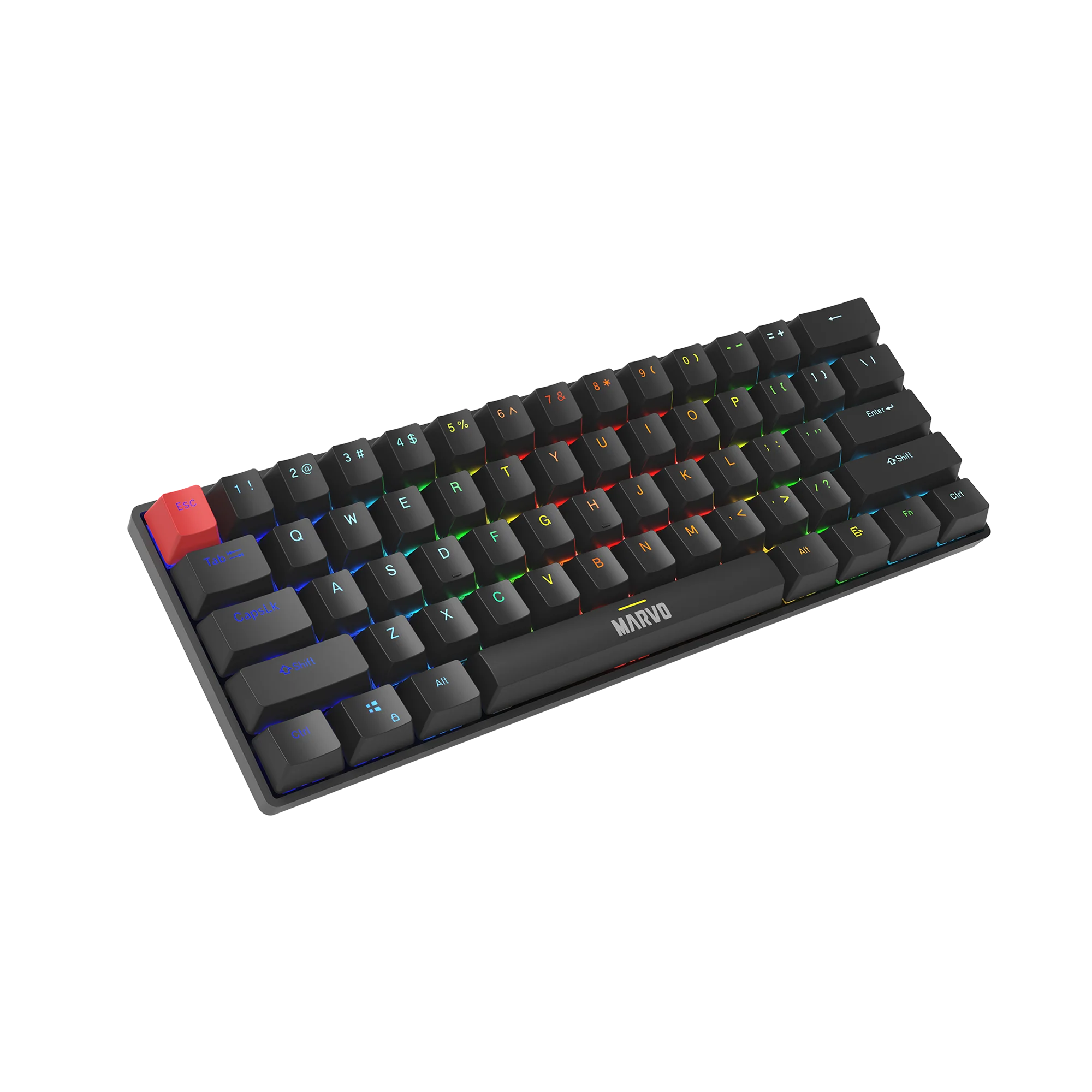 Tastierë Gaming MARVO KG933G EN Wired / Mechanical / 61 Keys / 5 color backlight / USB-C / UK Layout- Zezë - Figura 6