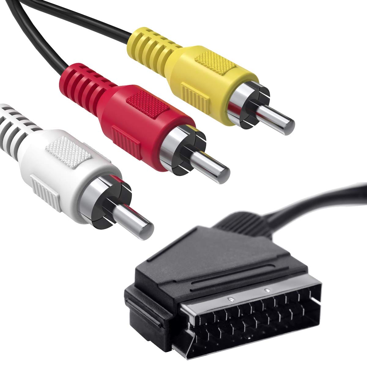 Kabëll Scart në 3xRCA / 1.5m / E zezë