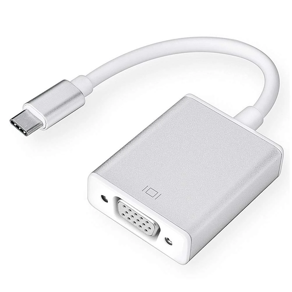 Konvertues USB Type-C në VGA / 20cm / I bardhë