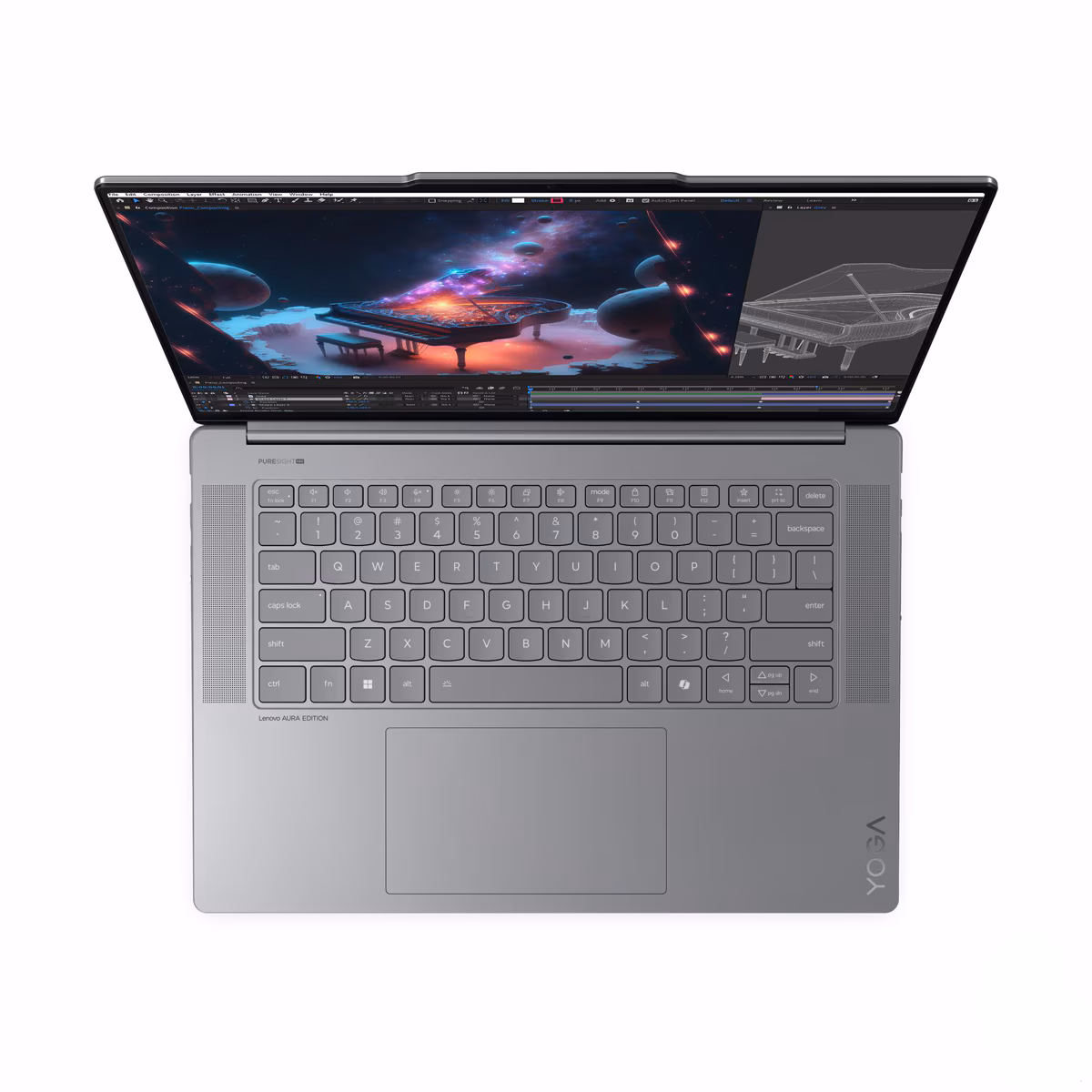 Laptop Lenovo Yoga Slim 7i Aura Edition 15ILL9 / Ultra 7-258V / 32GB LPDDR5x / 1TB / 15.3" 2.8K OLED 120Hz / Intel Arc Graphics 140V / DE - Gri - Figura 4