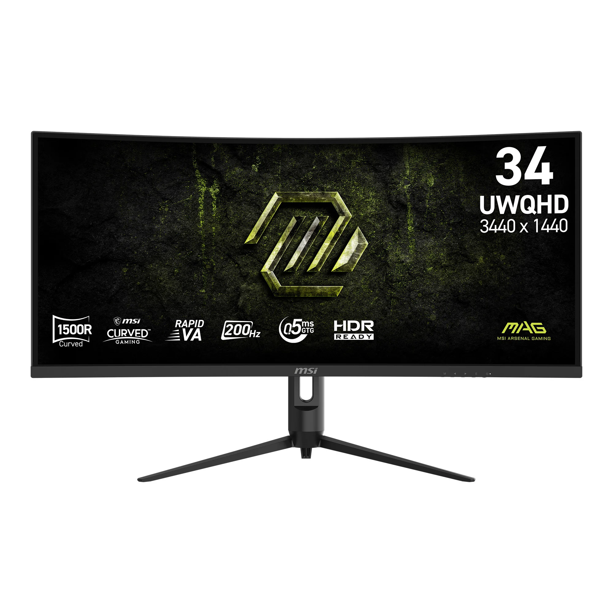 Monitor Gaming MSI MAG 342CQRFDE E20 / 34"/ UWQHD Rapid VA Curved / 200Hz / 1ms / HDMI+DP - Zezë
