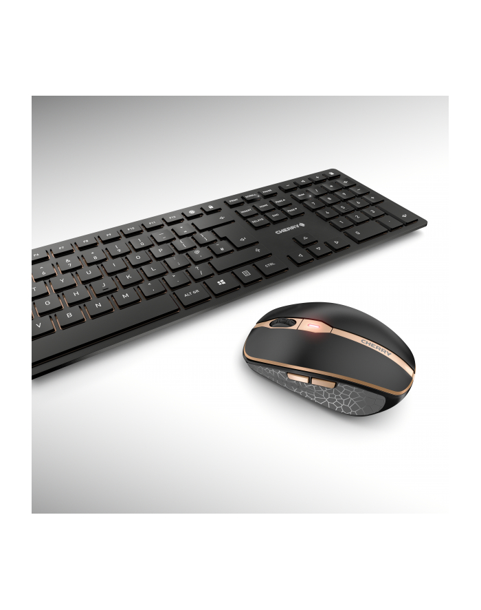 Combo (Tastierë & Maus) Cherry DW 9100 SLIM Wireless - Zezë / Bakër - Figura 2