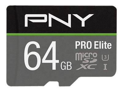 Kartë Memorie SD CARD 64GB PNY PRO Elite MicroSDXC 100MB/s +Adapter
